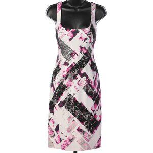 Monique Lhuillier Sleeveless Square Neckline Knee Length Dress